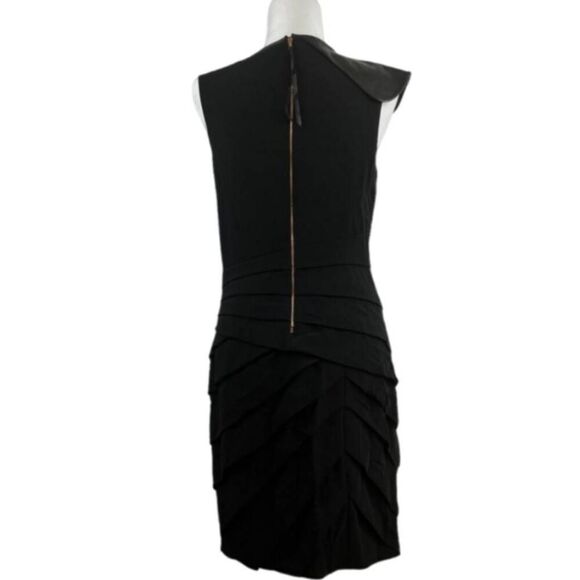 Rag & Bone Crew Neck Midi  Sheath Dress Leather detailing size 4 - Picture 9 of 11